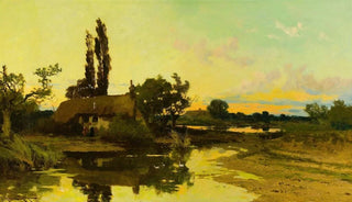 John Horace Hooper - Cottage Near Pond.webp