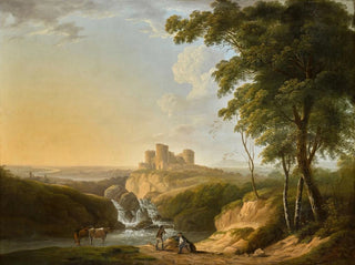 John Inigo Richards - An extensive landscape with a view of Chepstow Castle on a hill beyond.webp
