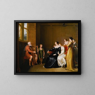 John James Masquerier - The Minstrel Singing His Lay To The Duchess Of Buccleugh From Walter Scotts The Lay Of The Last Minstrel.webp