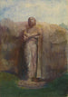 la estatua colosal de Ananda cerca de la ciudad en ruinas de Polonnaruwa, Ceilán - John La Farge — vista de la obra