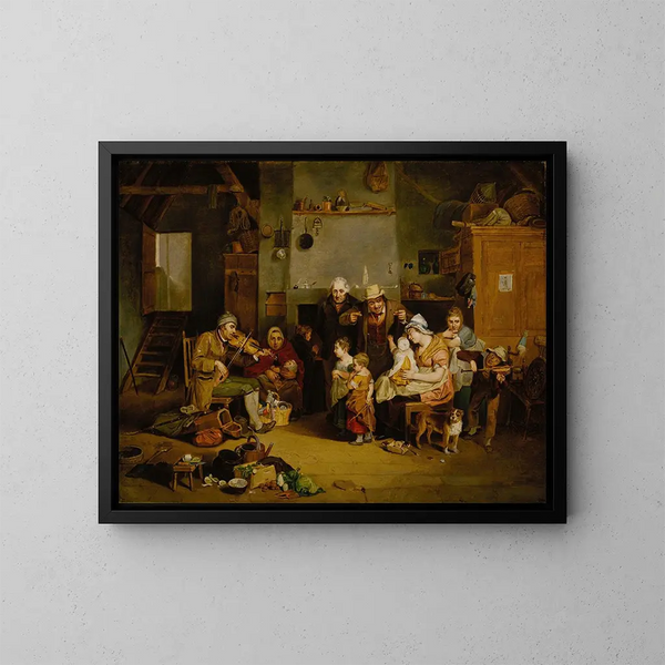 El violinista ciego - John Lewis Krimmel — cuadro enmarcado en la pared