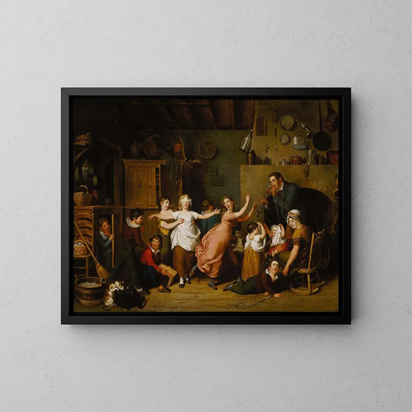 El juego del ciego - John Lewis Krimmel — cuadro enmarcado en la pared