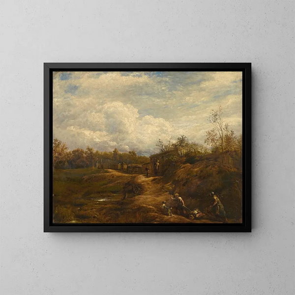 Un paisaje inglés - John Linnell — cuadro enmarcado en la pared