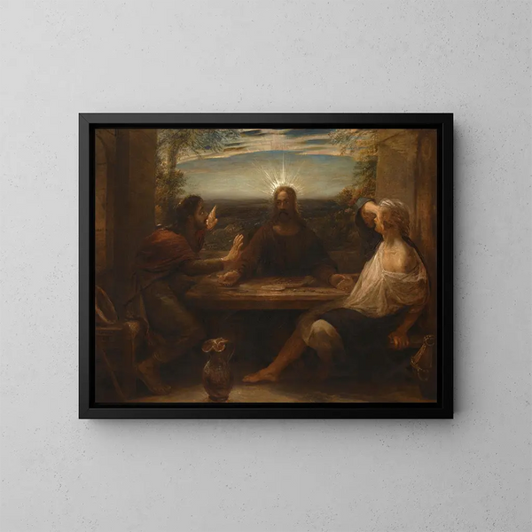 El Cena en Emmaús - John Linnell — cuadro enmarcado en la pared