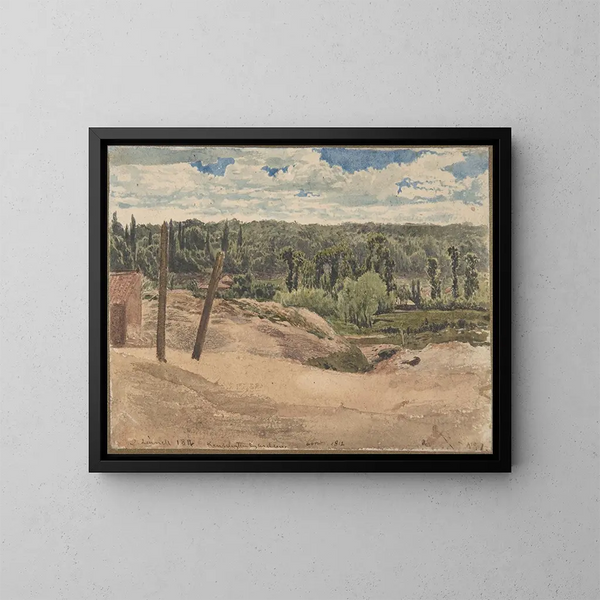 Vista de los jardines de Kensington, Londres - John Linnell — cuadro enmarcado en la pared