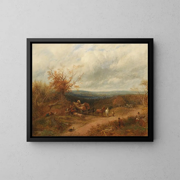Los leñadores - John Linnell — cuadro enmarcado en la pared