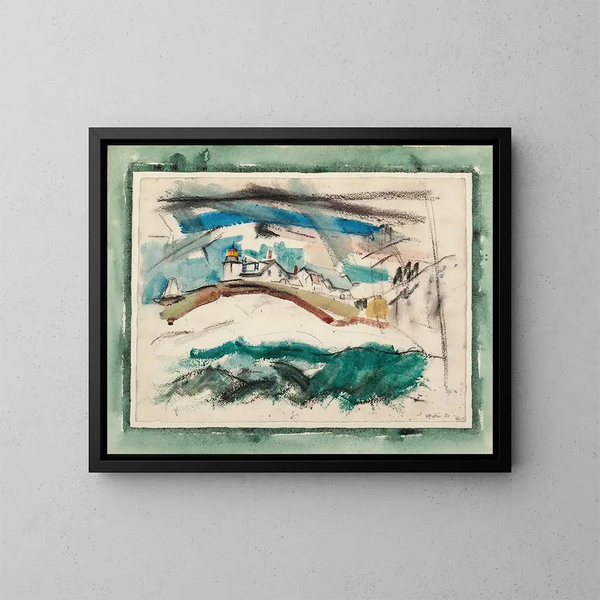 Lighthouse of Stonington, Maine - John Marin — framed artwork on a wall
