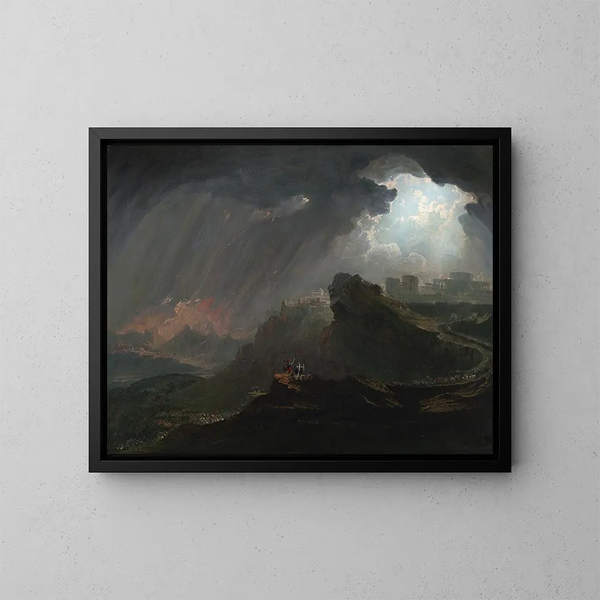 Josué ordenando al sol que se detenga - John Martin — cuadro enmarcado en la pared