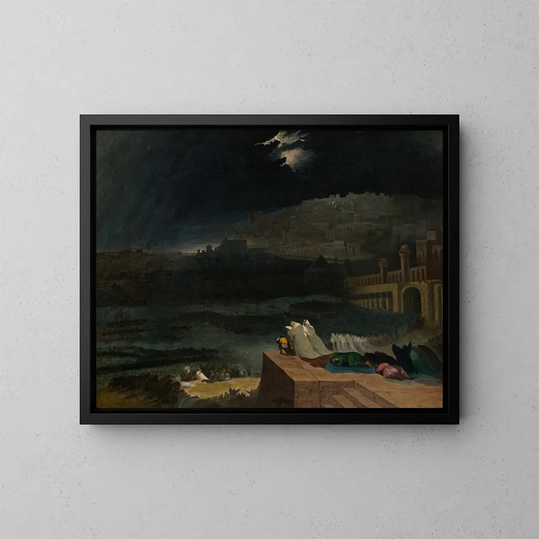arrepentimiento de Nínive - John Martin — cuadro enmarcado en la pared