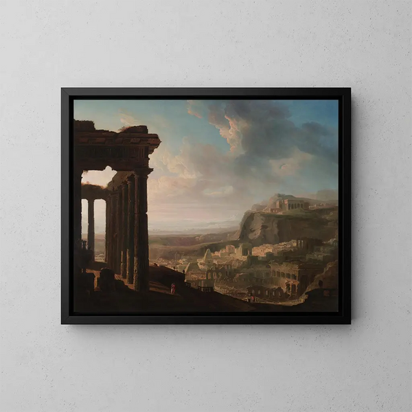 Ruinas de una ciudad antigua - John Martin — cuadro enmarcado en la pared