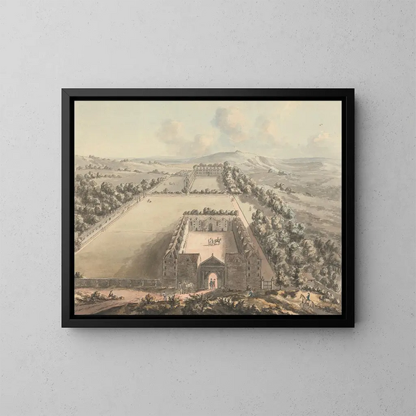 Las antiguas cuadras de Petworth - John Melchior Barralet — cuadro enmarcado en la pared