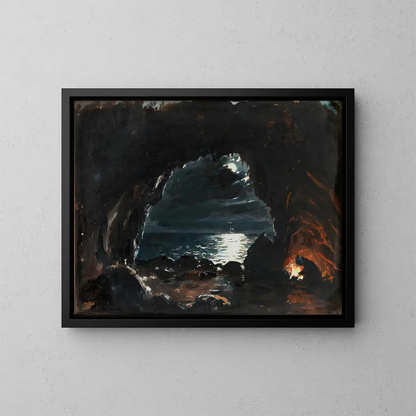 Cave Scene - John O'Brien Inman — framed artwork on a wall