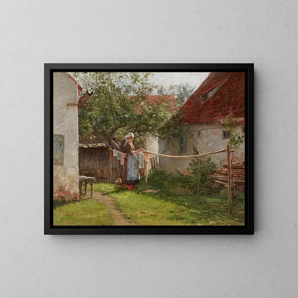 Día de lavado en Baviera - John Ottis Adams — cuadro enmarcado en la pared