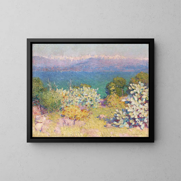 La mañana en los Alpes Marítimos desde Antibes - John Peter Russell — cuadro enmarcado en la pared