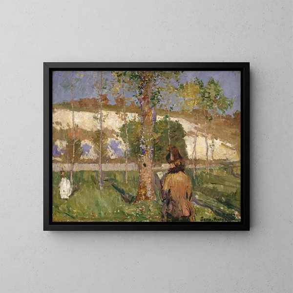 Madame Sisley en las orillas del Loing en Moret - John Peter Russell — cuadro enmarcado en la pared