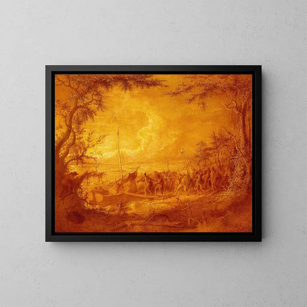 Embarkation at Communipaw - John Quidor — framed artwork on a wall