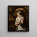 Retrato de una joven mujer con rosa - John Raphael Smith — cuadro enmarcado en la pared