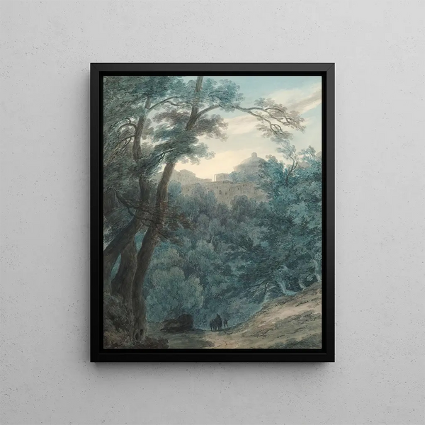 John Robert Cozens - Ariccia Wooded Landscape And Monastery.webp