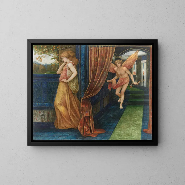 Cupido y Psique - John Roddam Spencer Stanhope — cuadro enmarcado en la pared