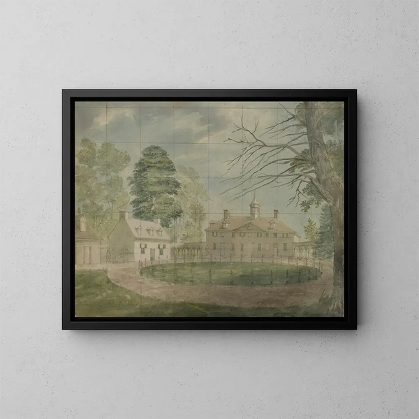 Mount Vernon con dependencias visto desde el otro lado del camino - John Rubens Smith — cuadro enmarcado en la pared