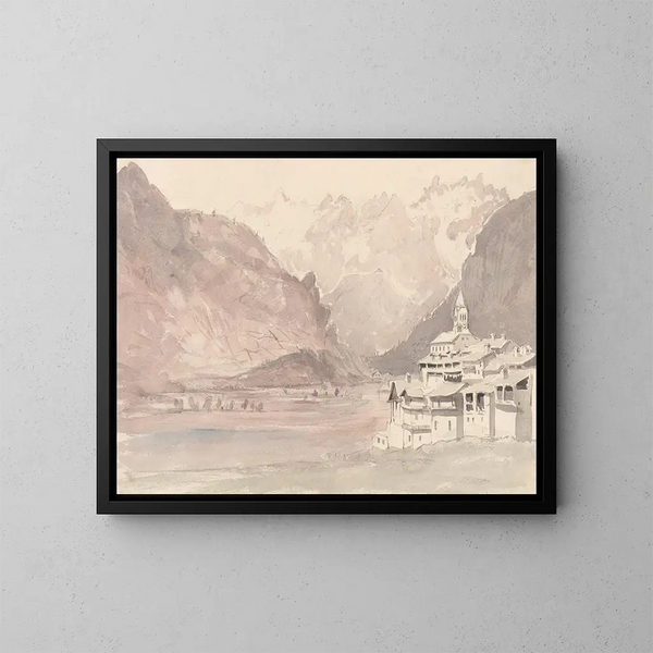 Paisaje de montaña suiza - John Ruskin — cuadro enmarcado en la pared