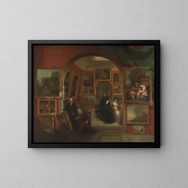 L interior de la British Institution Gallery - John Scarlett Davis — cuadro enmarcado en la pared