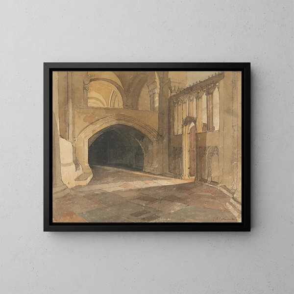 Entrada de la capilla de Jesús, catedral de Norwich - John Sell Cotman — cuadro enmarcado en la pared