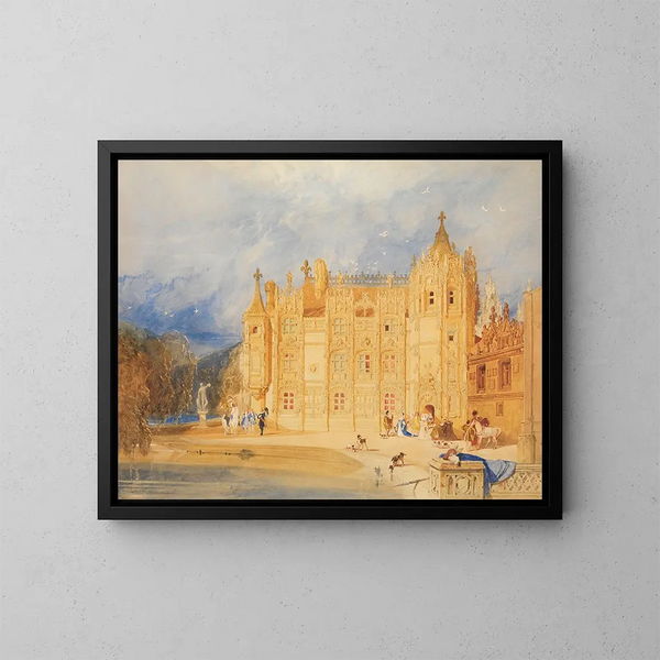La casa abacial de la abadía de Saint-Ouen en Rouen - John Sell Cotman — cuadro enmarcado en la pared