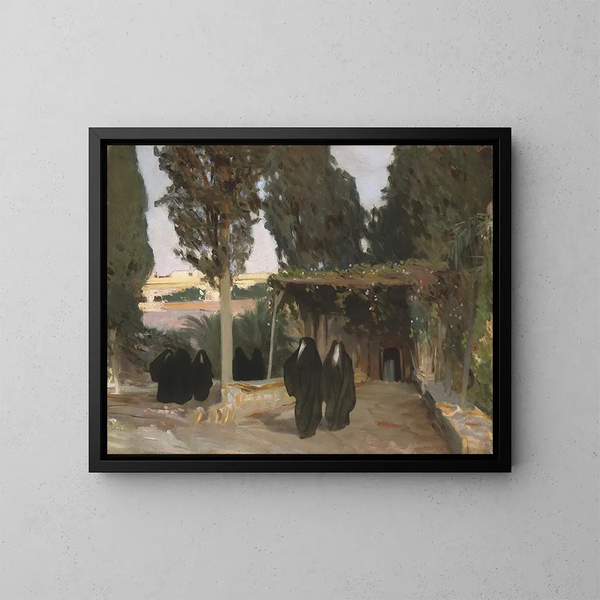 a shaded path in the Orient - John Singer Sargent — framed artwork on a wall