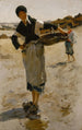 Woman from Brittany with a basket Sketch for Oyster Gatherers of Cancale - John Singer Sargent — artwork view