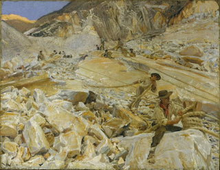 John Singer Sargent - Bringing down marble from the quarries to Carrara.webp