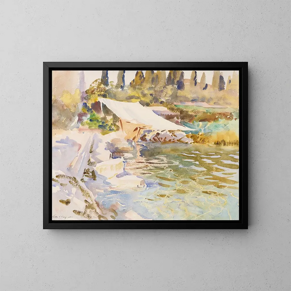 Lake Garda - John Singer Sargent — framed artwork on a wall