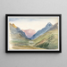 Mountain View Painting in Bormio - John Singer Sargent — framed artwork on a wall