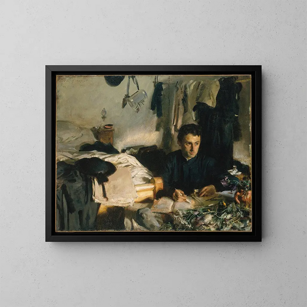 Padre Sébastien - John Singer Sargent — cuadro enmarcado en la pared