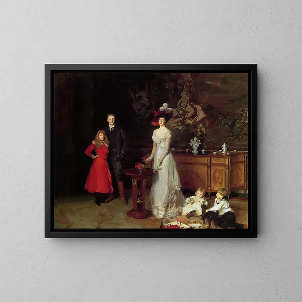 Sir George Sitwell, Lady Ida Sitwell y su familia - John Singer Sargent — cuadro enmarcado en la pared