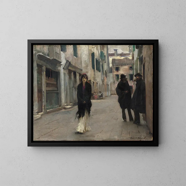 Calle en Venecia - John Singer Sargent — cuadro enmarcado en la pared