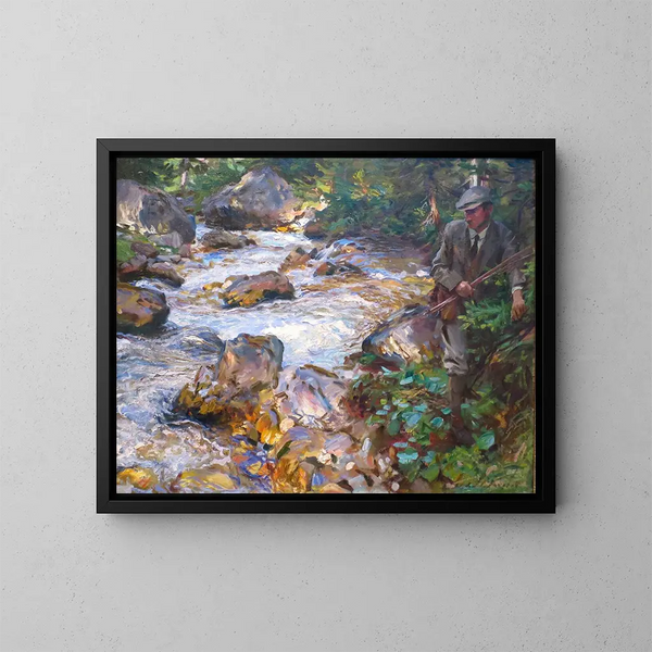 Arroyo de truchas en Tirol - John Singer Sargent — cuadro enmarcado en la pared