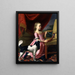 Young woman with a bird and a dog - John Singleton Copley — framed artwork on a wall