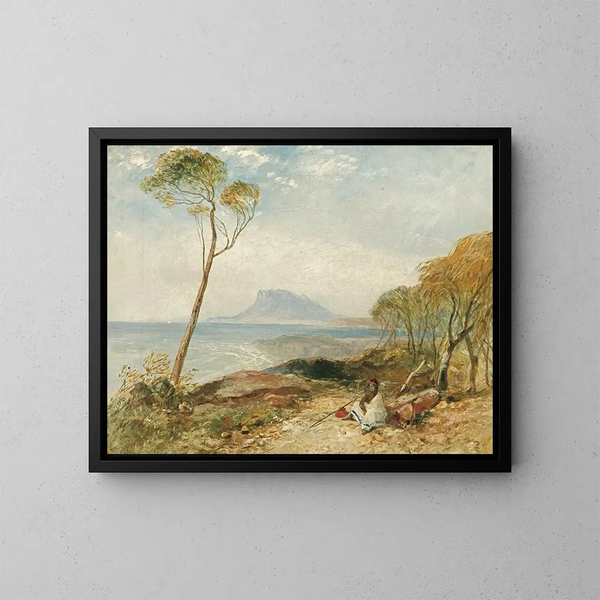 L'île Maria depuis Little Swanport, Terre de Van Diemen - John Skinner Prout — framed artwork on a wall