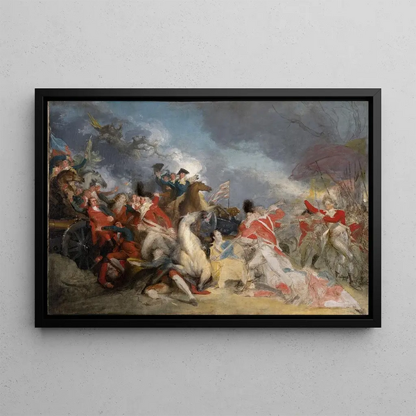 The Death of General Mercer at the Battle of Princeton, January 3, 1777 - John Trumbull — framed artwork on a wall