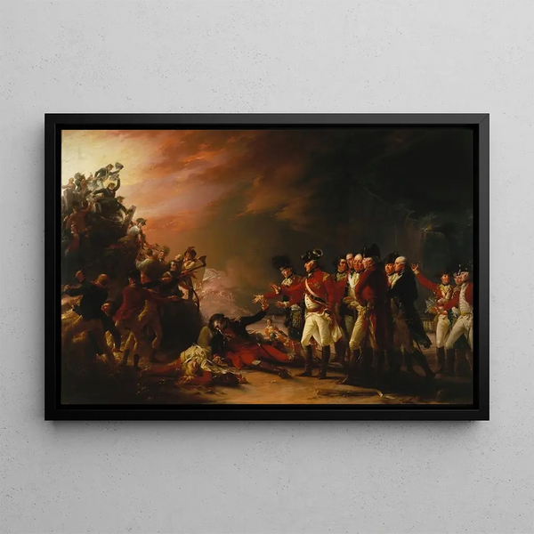 La Sortie de la garnison de Gibraltar - John Trumbull — framed artwork on a wall
