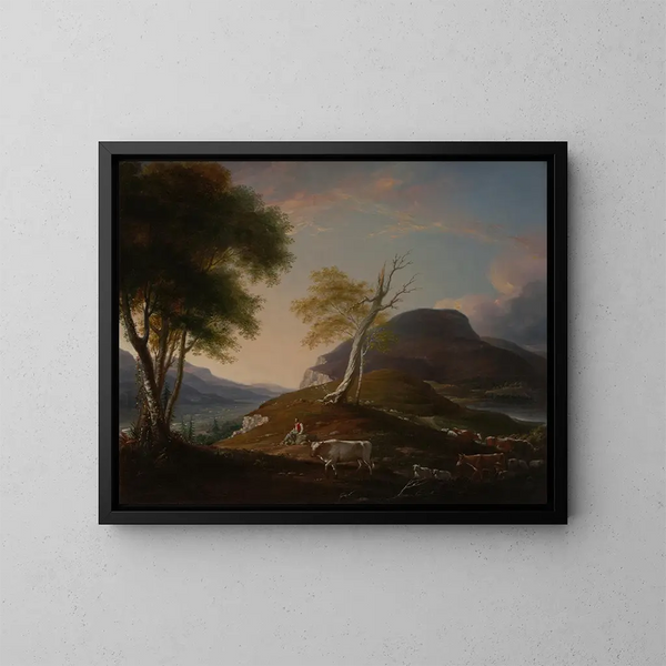 View of the Western Mountain near Hartford - John Trumbull — framed artwork on a wall