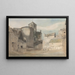 Entrada fortificada de una ciudad galesa, puerta Este de Caernarvon - John Varley — cuadro enmarcado en la pared