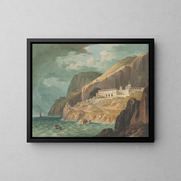 Un convento en Amalfi cerca de Salerno, Italia - John Warwick Smith — cuadro enmarcado en la pared