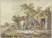 Cavalier with dog at a water point, on the right a man kisses a girl - John Webber — artwork view