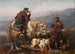 Cazadores junto a un río - John William Bottomley — vista de la obra