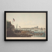 Westminster Bridge, Abbey, and Church View - John William Edye — framed artwork on a wall