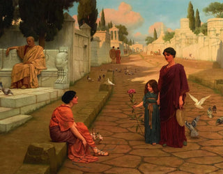 John William Godward - Outside The Gate Of Pompeii.webp