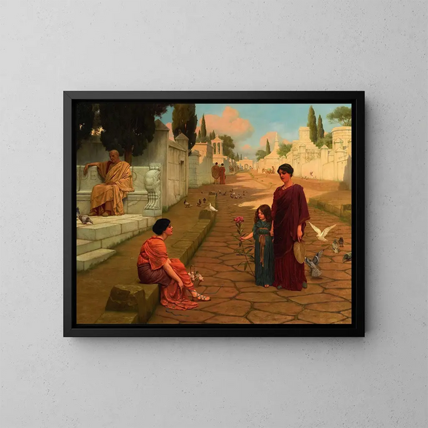 Dehors de la porte de Pompéi - John William Godward — cuadro enmarcado en la pared