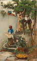 Un Jardín de Naranjos - John William Waterhouse — vista de la obra
